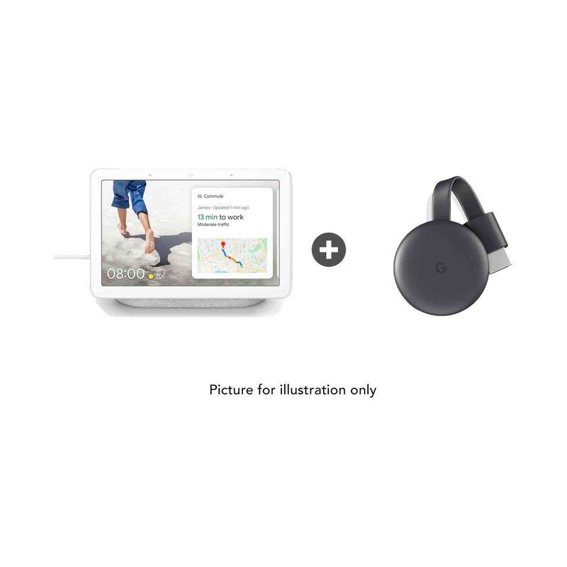 GOOGLE Bundle Pack NEST HUB + CHROMECAST (CHALK)-image 1