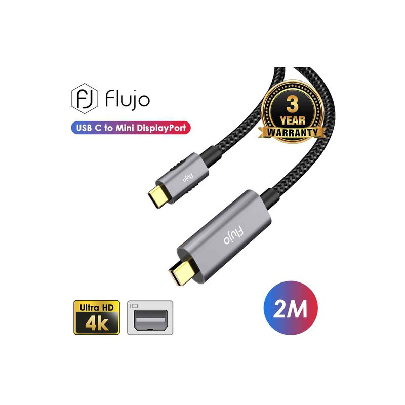FLUJO Usb C To Mini Display Port Cable Silver FJ-X-31-S-image 1