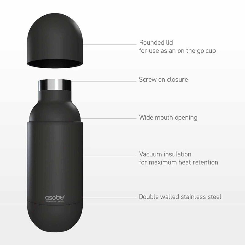 ASOBU Puramic Orb Water Bottle Black 420ml ASBV30BK-image 6