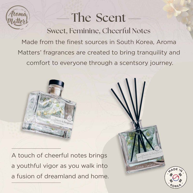 AROMA MATT Berry & Bergamot Reed Diffuser 4.05 Fl.oz (120ml) BOTTLE120-BERRY BERGAMOT-image 3