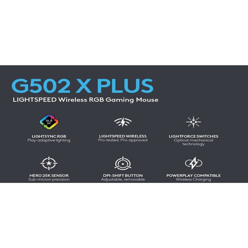LOGITECH G502 X Plus Lightspeed Rgb Mse Black 910-006164-image 13