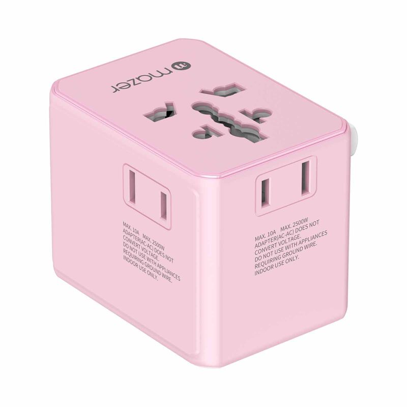 MAZER Infinitetravel 3c/2a Usb Pd70w + 3xac International Travel Adapter - Pink M-TC270-PK-image 3