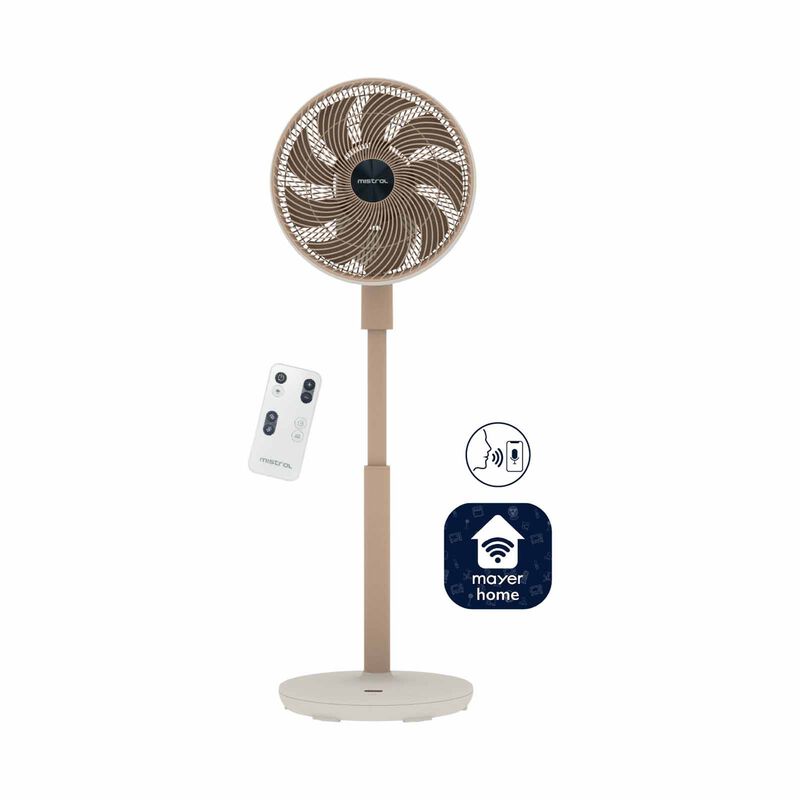 MISTRAL 12 In Bldc High Velocity Stand Fan With Remote & Wifi - Pink Creme MHV9812DRW-PH-image 1