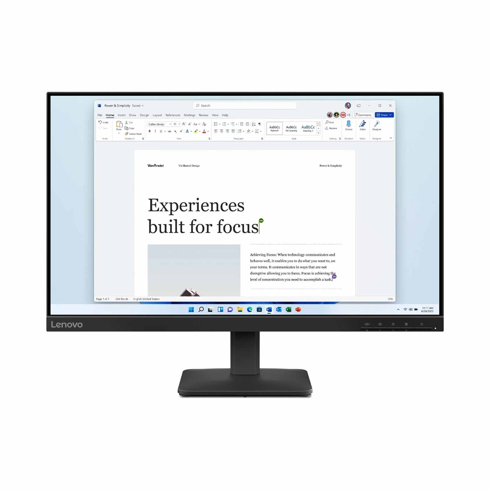 Shop LENOVO 24in Fhd Ips 40-100hz/1ms-14ms/hdmi Monitor L24-4E