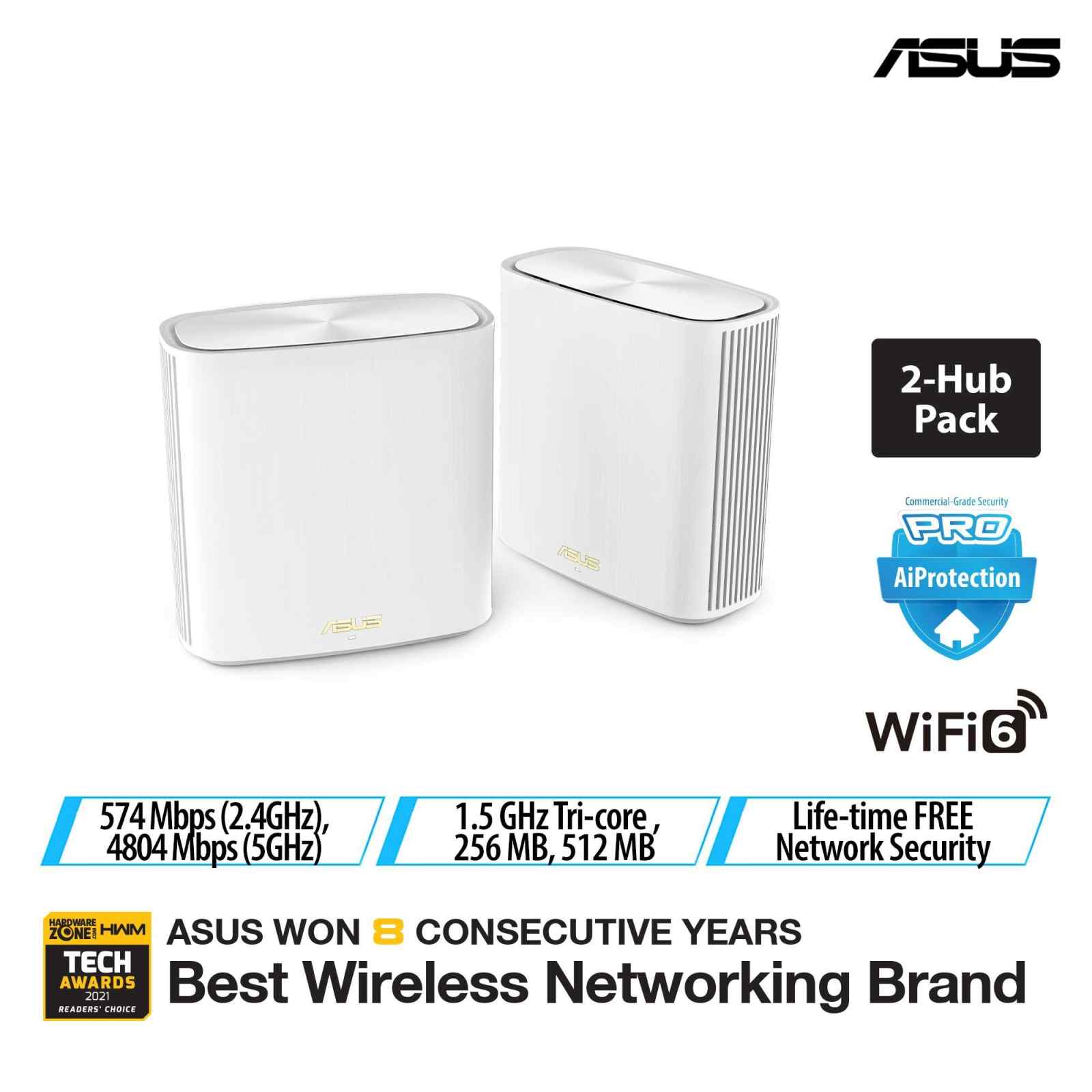 Shop ASUS Wifi6 Dual Band Ax5400 Aimesh Mesh Router 2pk White XD6