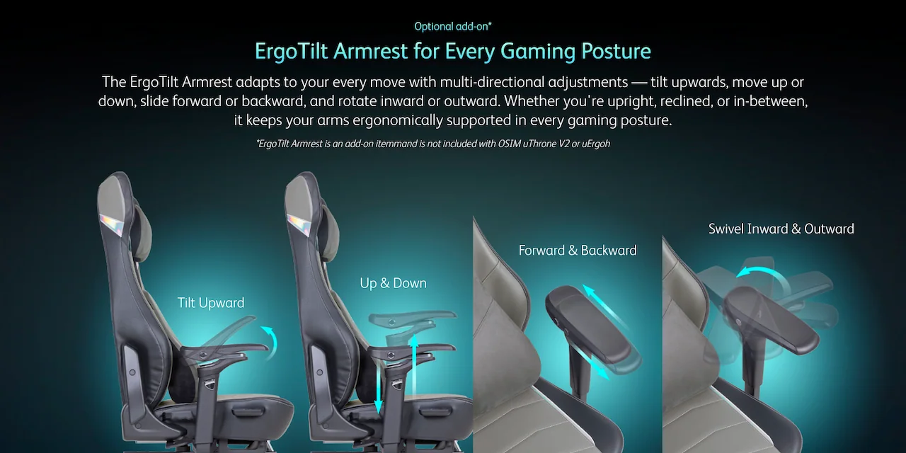 ErgoTilt Armrest for Every Gaming Posture
