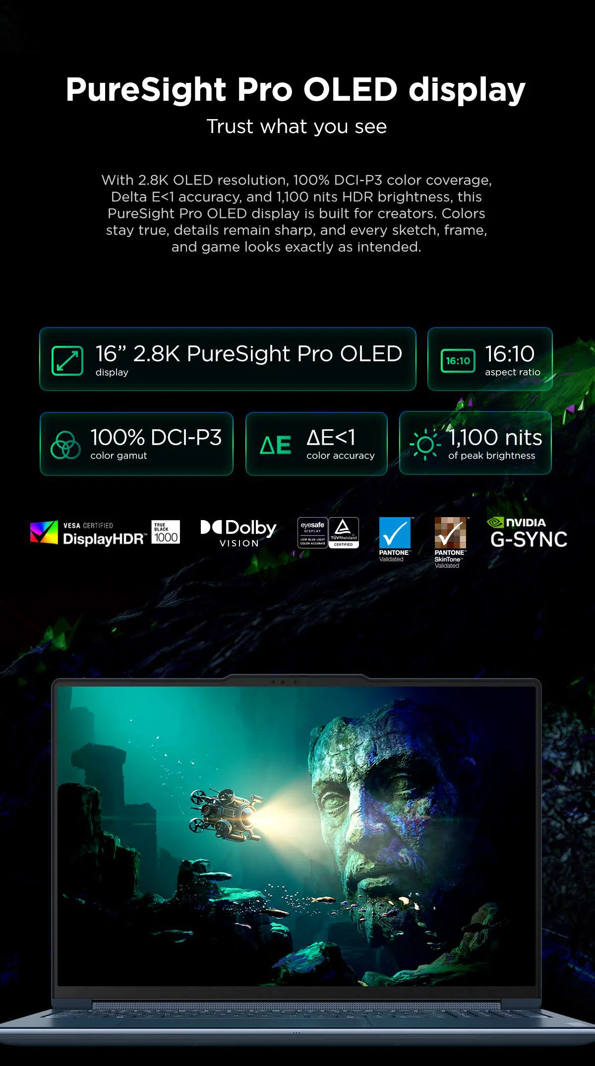 PureSight Pro OLED display