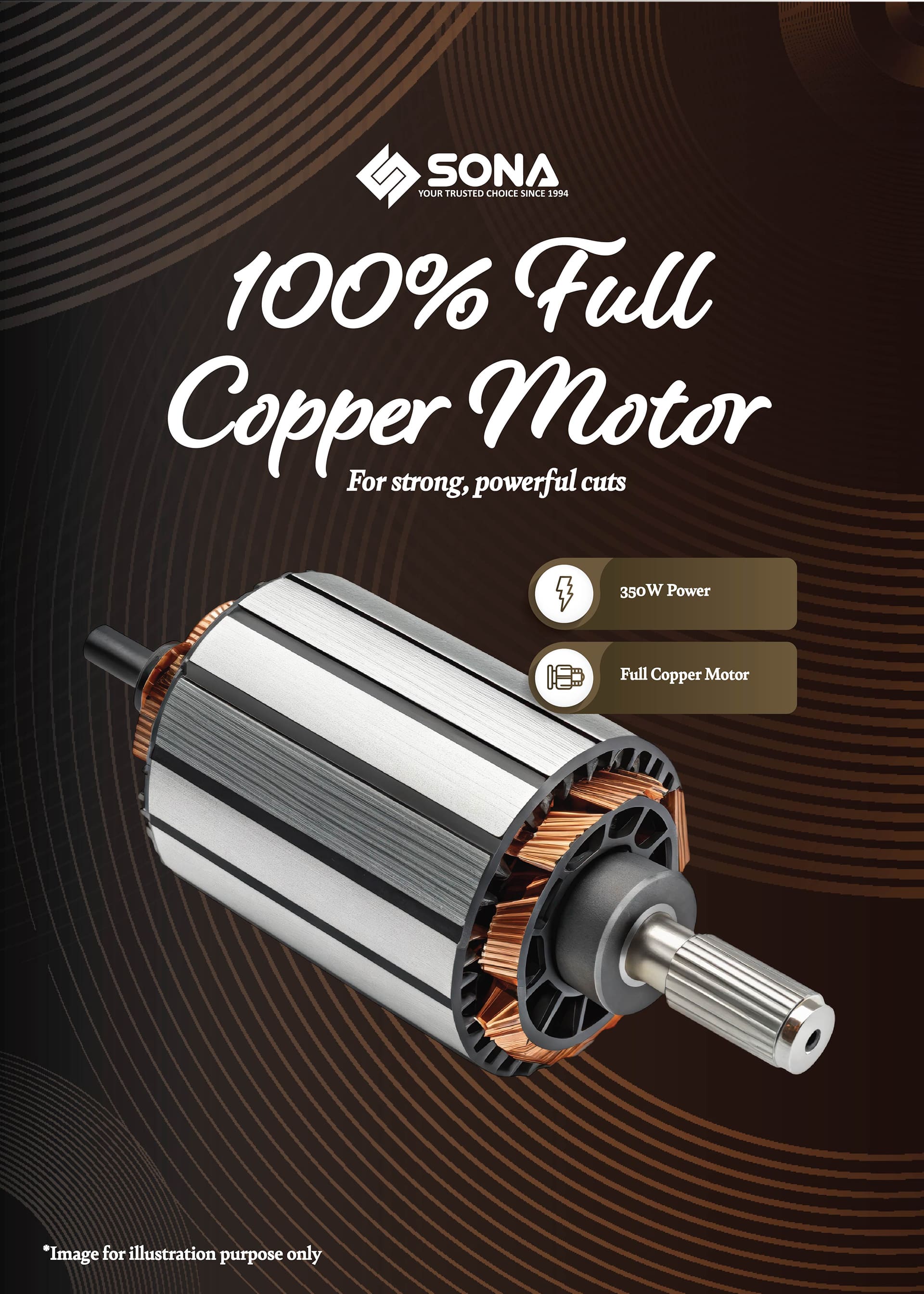 100% Full Copper Motor