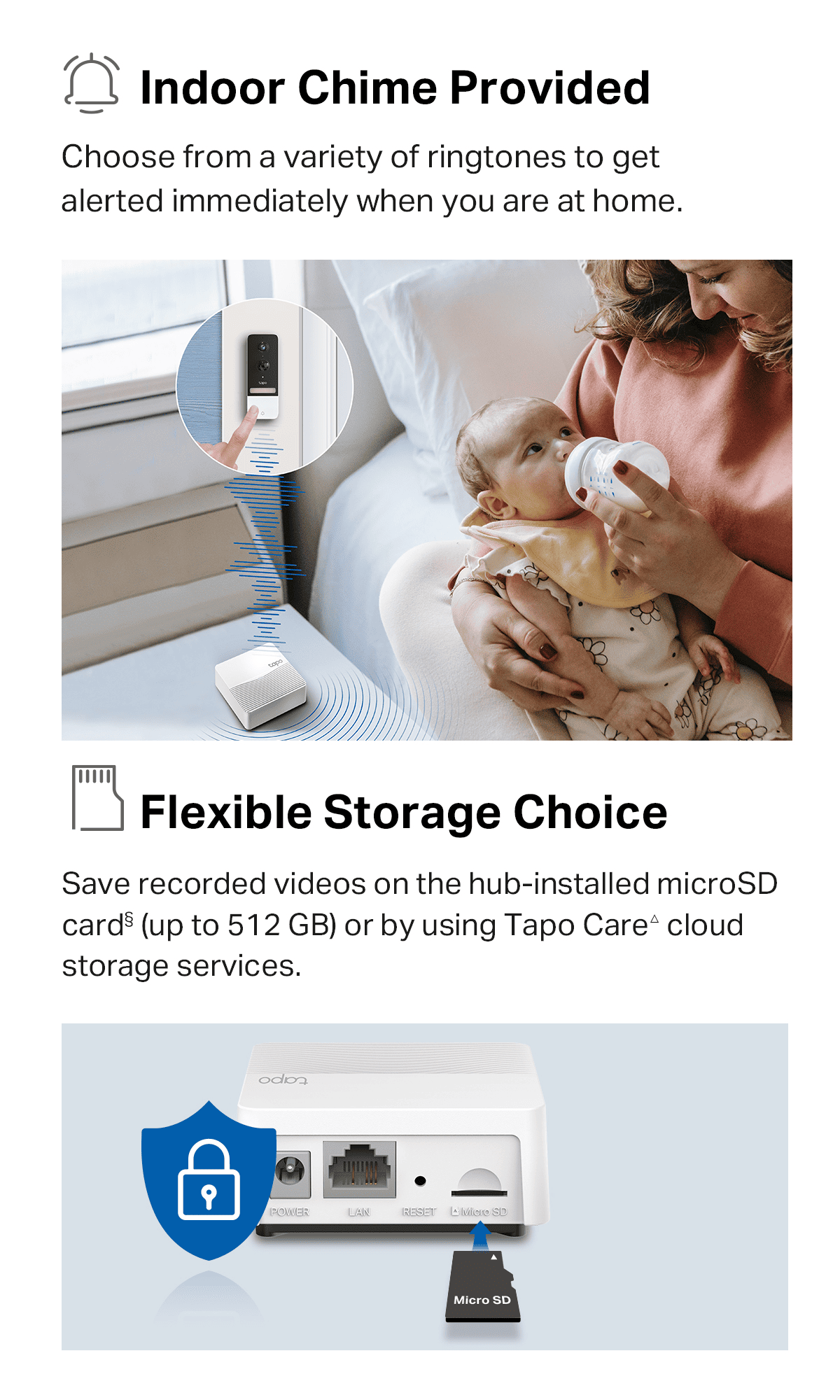 Indoor Chime Provided | Flexible Storage Choice