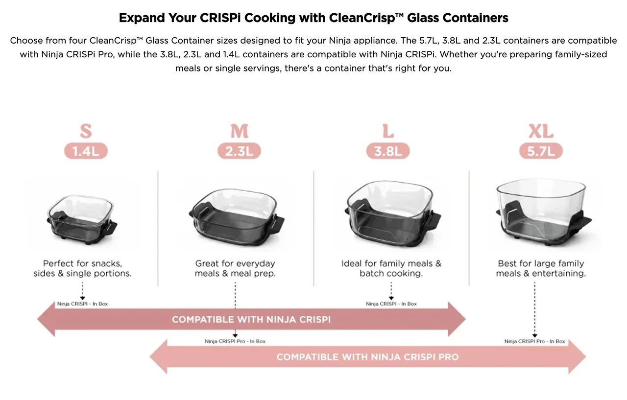 Expand Your CRISPi Cooking with CleanCrisp™ Glass Containers