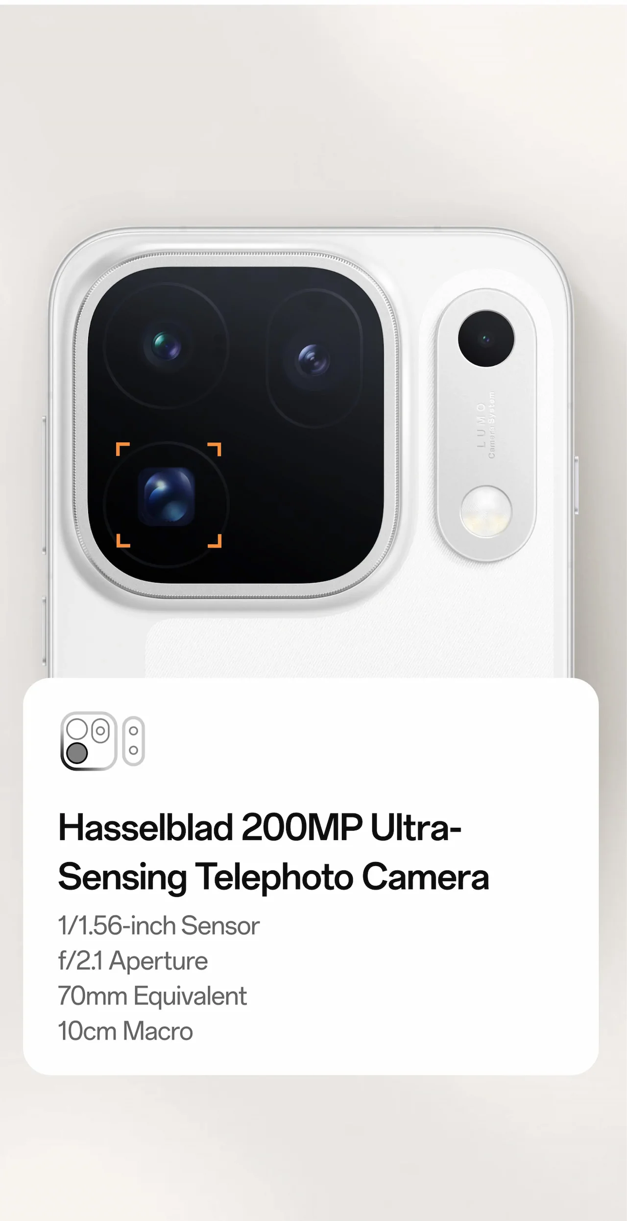 Hasselblad 200MP Ultra-Sensing Telephoto Camera