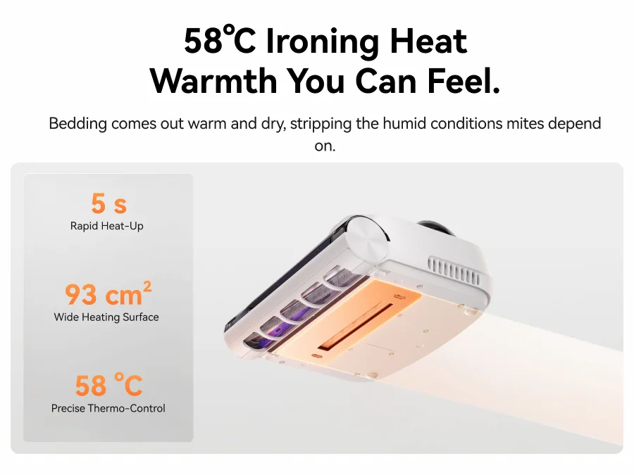 58°C Ironing Heat Warmth You Can Feel.
