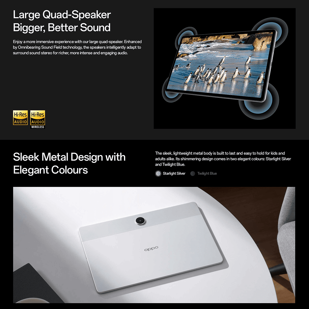 Large Quad-Speaker Bigger, Better Sound