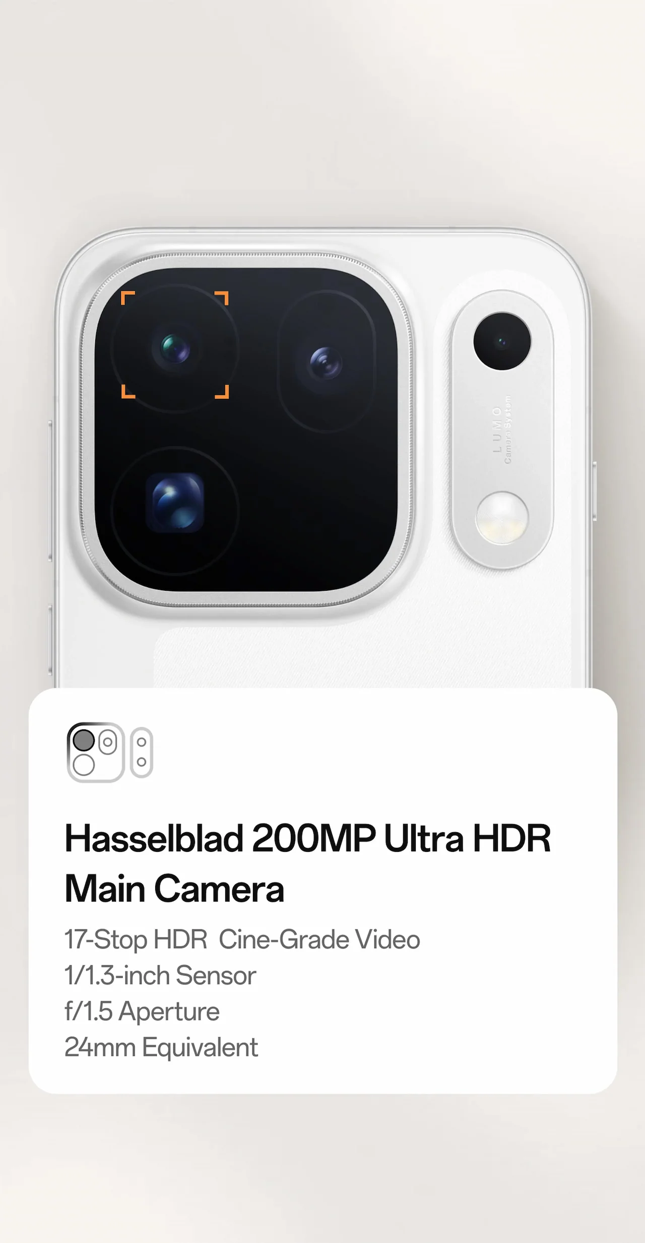 Hasselblad 200MP Ultra HDR Main Camera