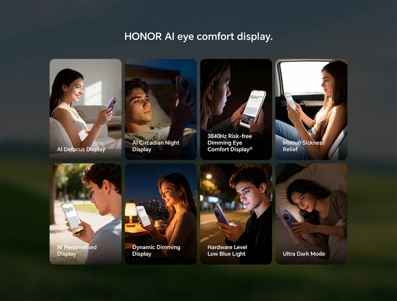 HONOR Al eye comfort display.