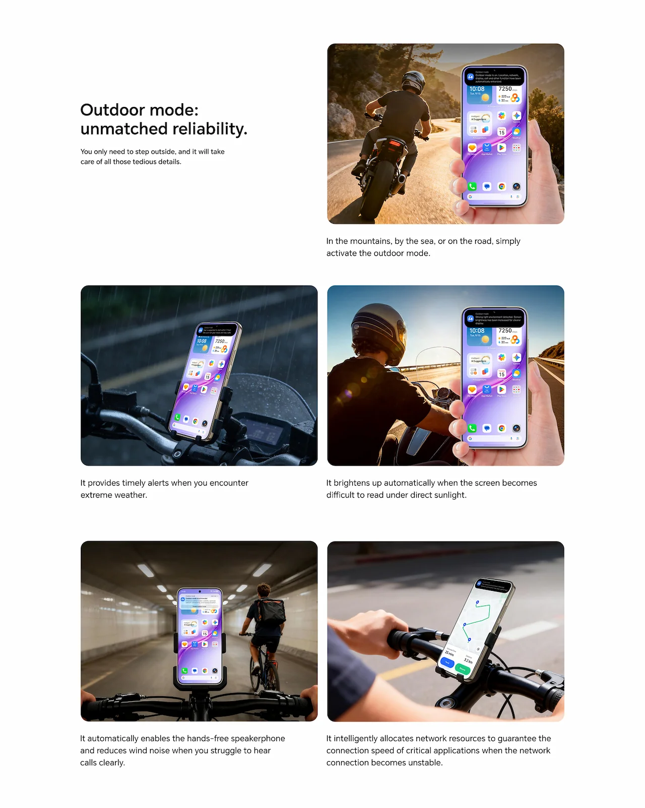 Outdoor mode: unmatched reliability.