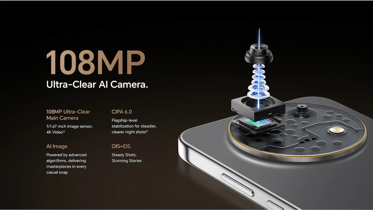 108MP Ultra-Clear Al Camera.