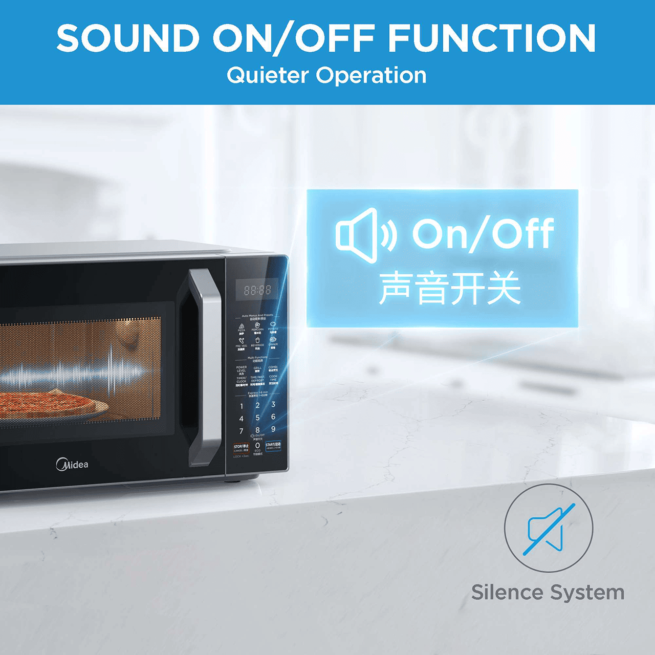 SOUND ON/OFF FUNCTION - Quieter Operation