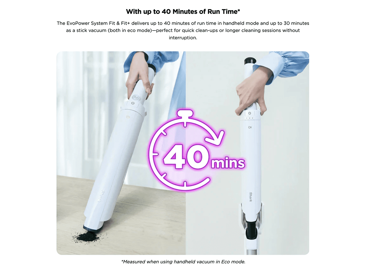 With up to 40 Minutes of Run Time*