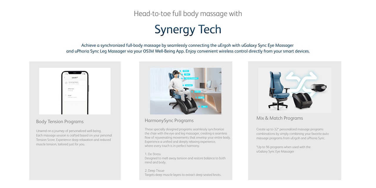Head-to-toe full body massage with Synergy Tech