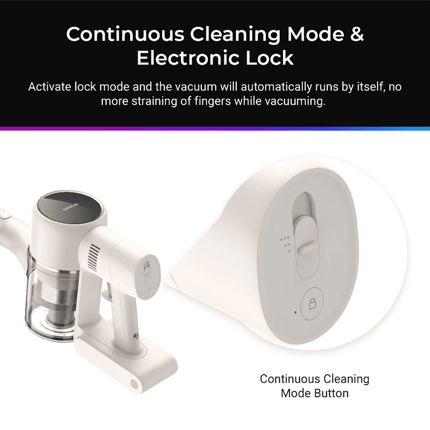 Continuous Cleaning Mode & Electronic Lock