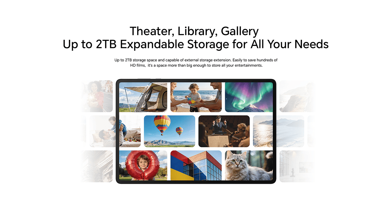 Theater, Library, Gallery Up to 2TB Expandable Storage for All Your Needs