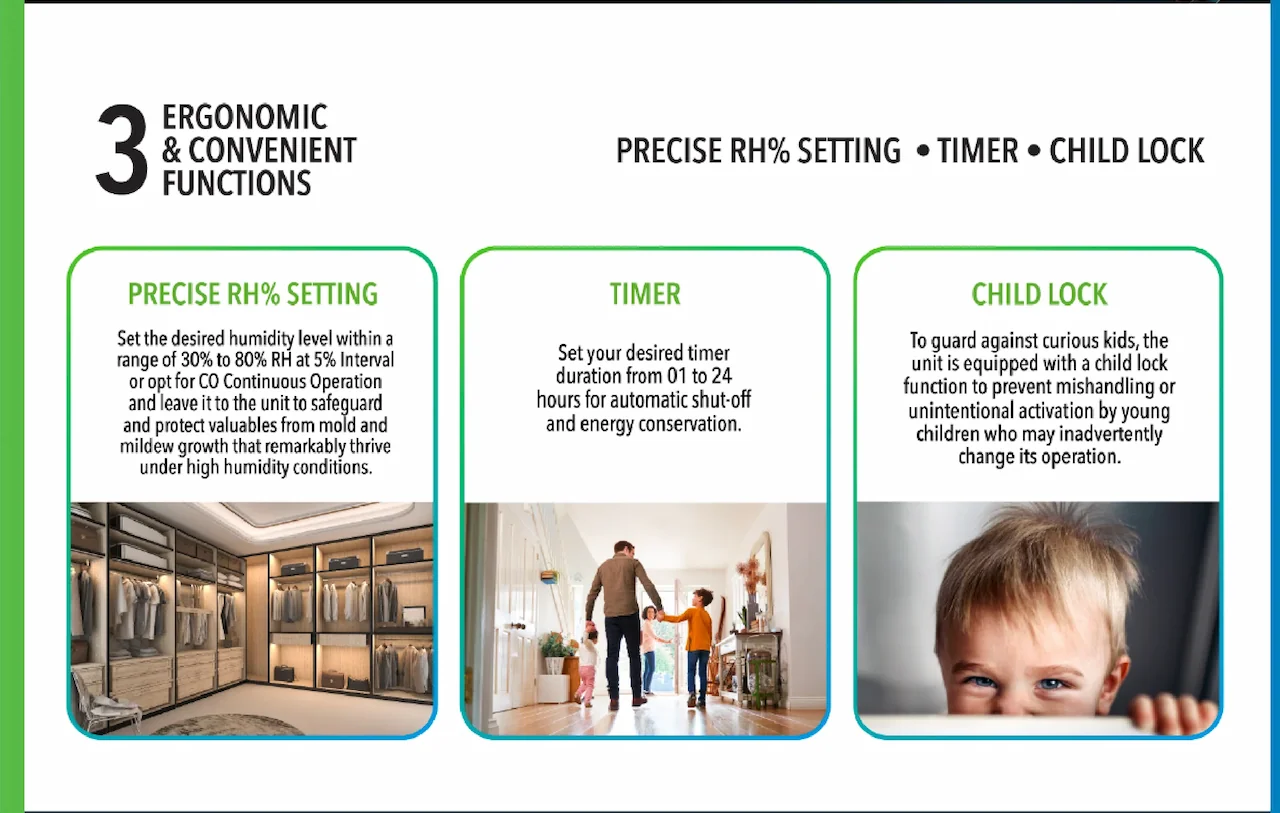 3 ERGONOMIC & CONVENIENT FUNCTIONS