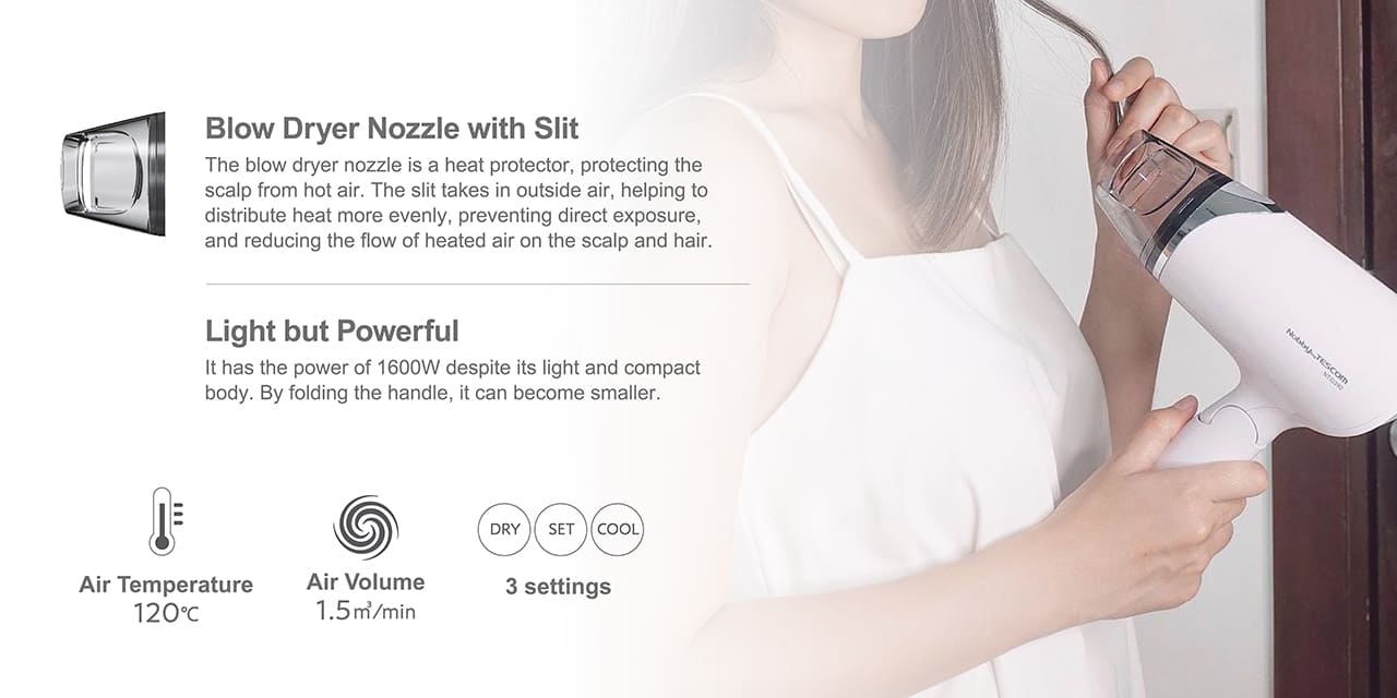 Blow Dryer Nozzle with Slit