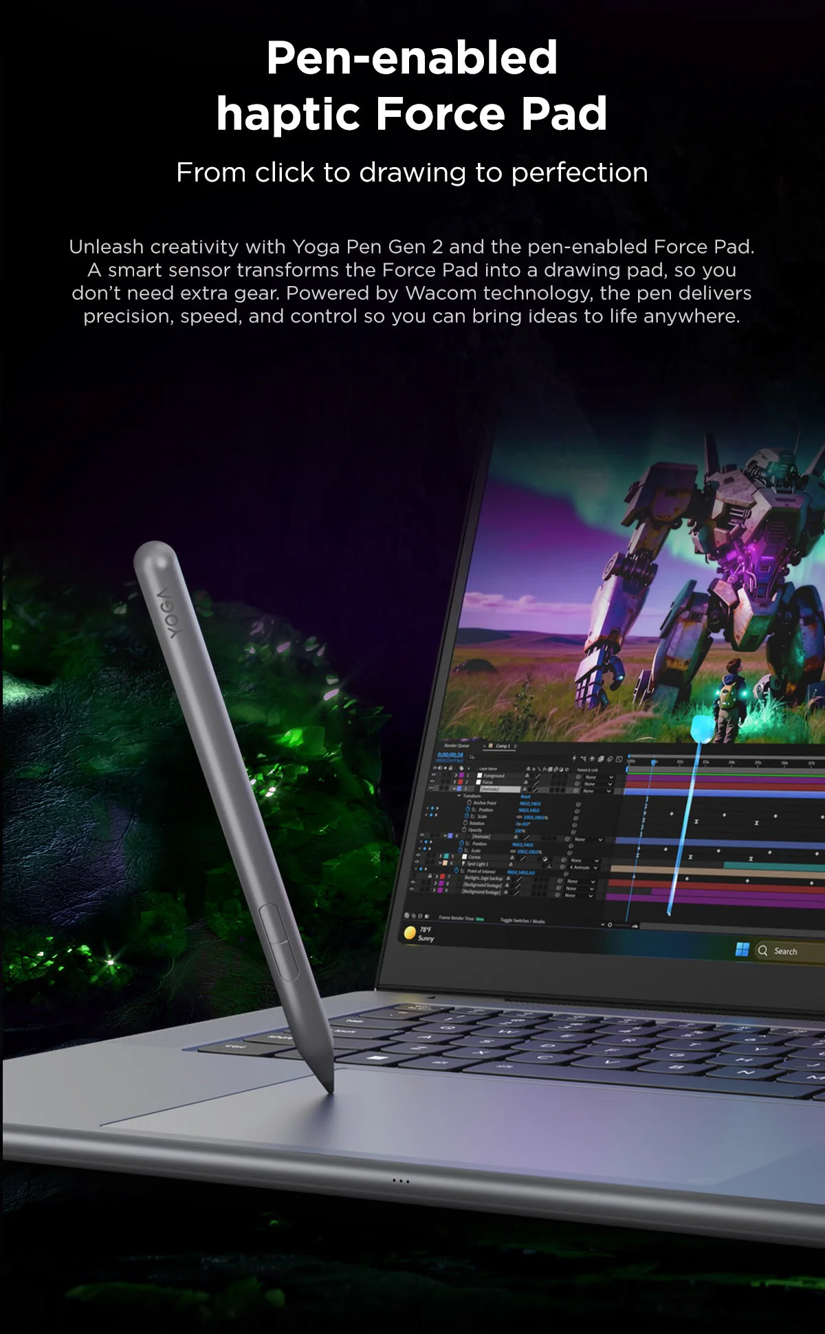 Pen-enabled haptic Force Pad