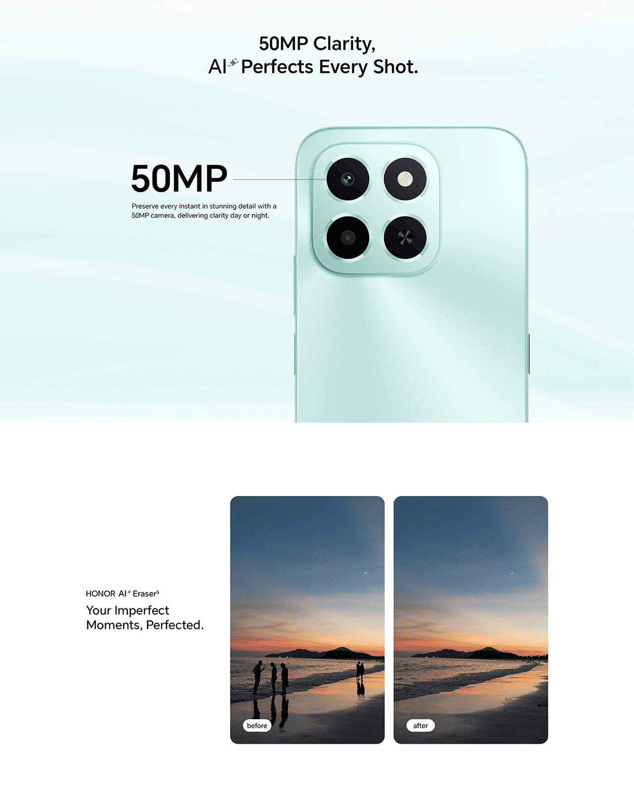 50MP Clarity, Al *Perfects Every Shot.