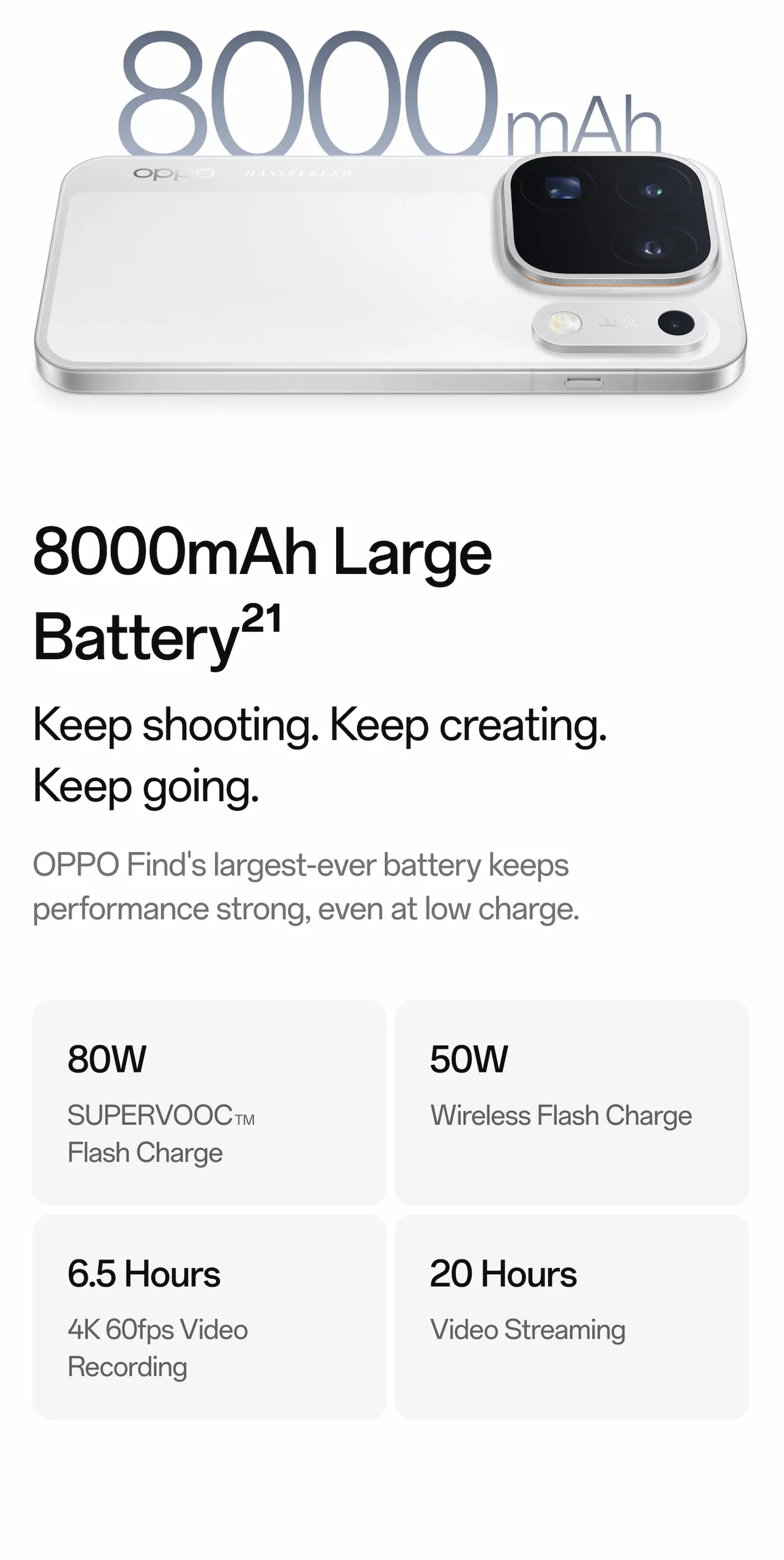 8000mAh Large Battery