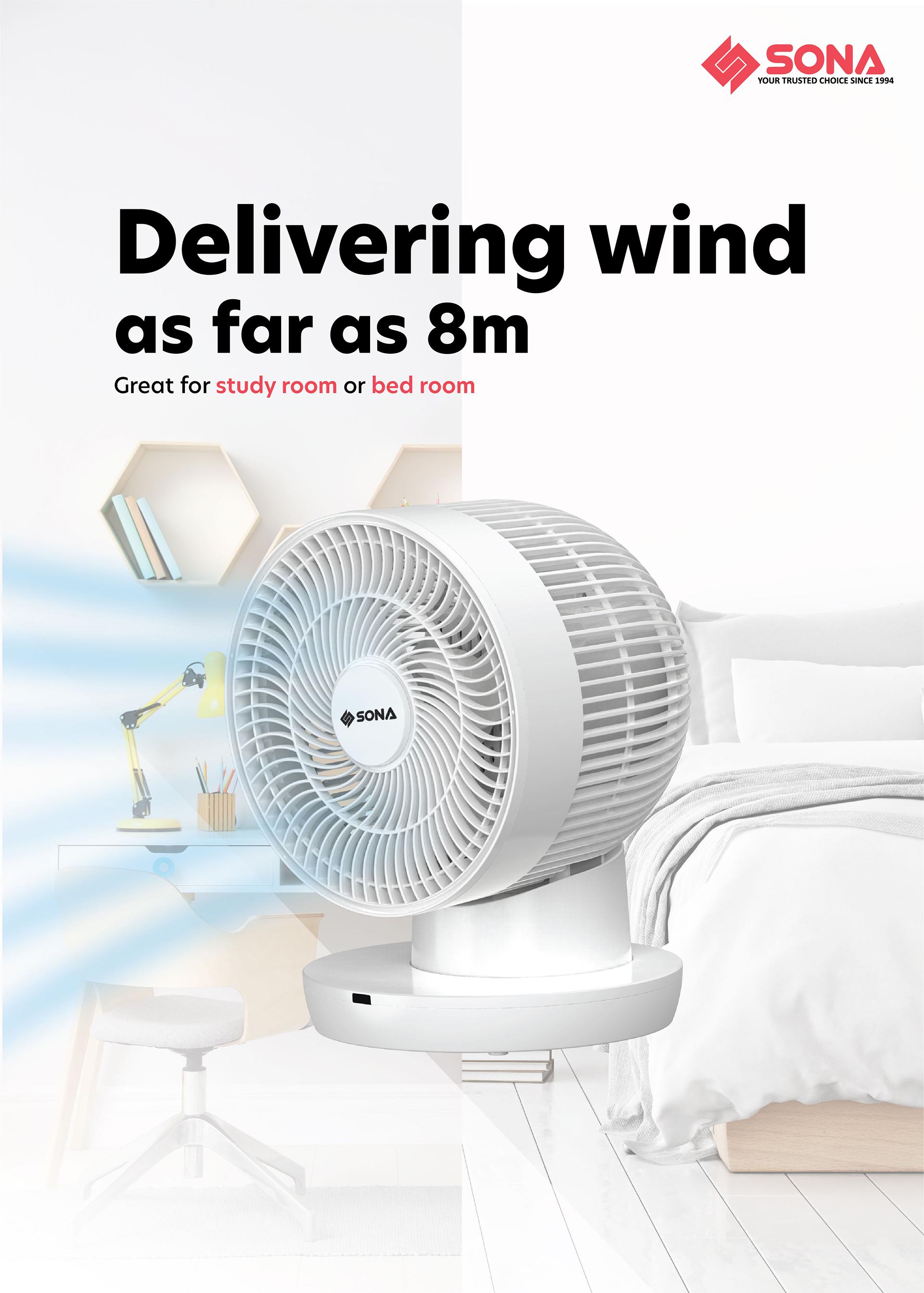 Delivering wind as far as 8m Delivering wind as far as 8m