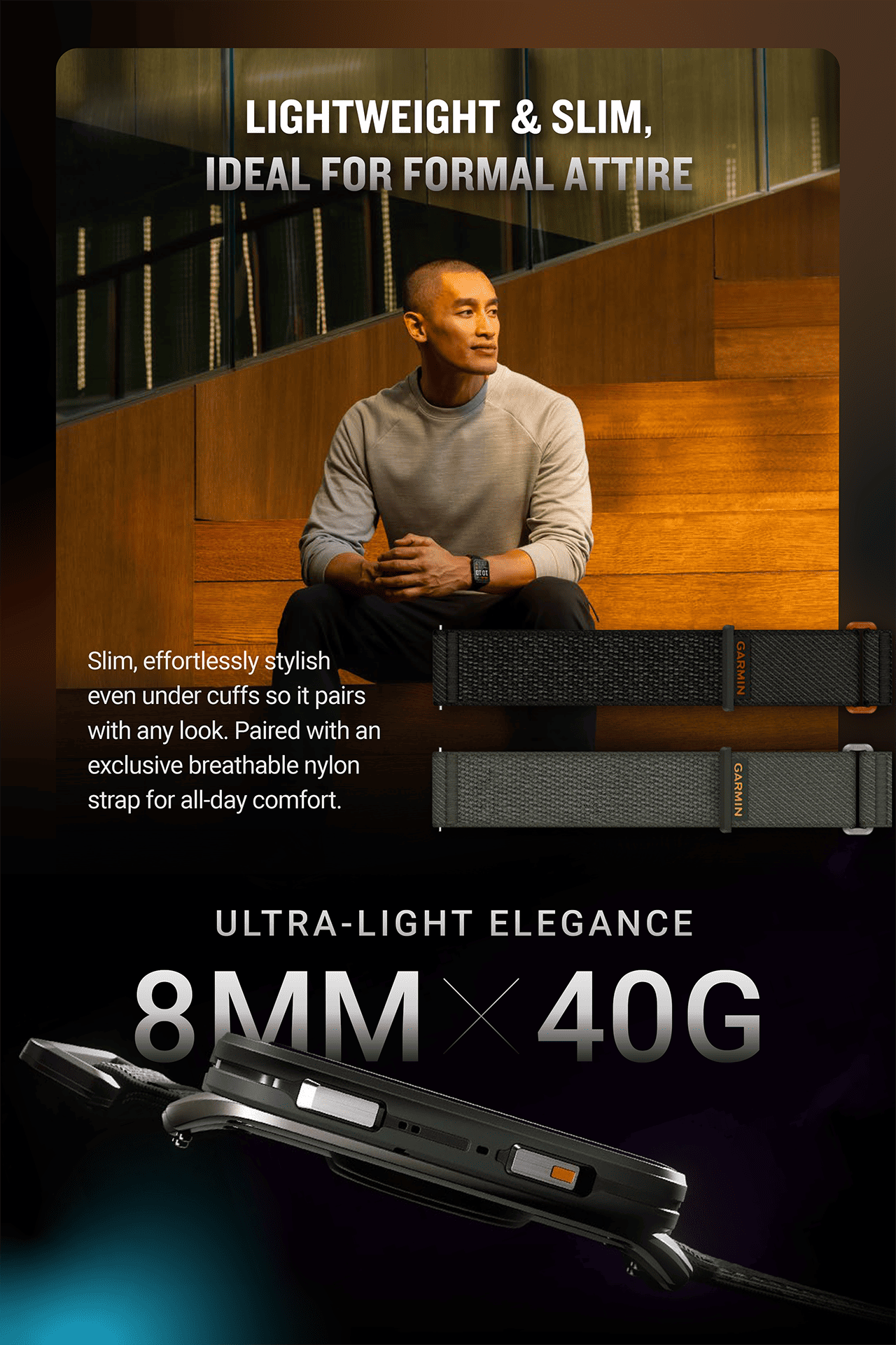 LIGHTWEIGHT & SLIM, IDEAL FOR FORMAL ATTIRE