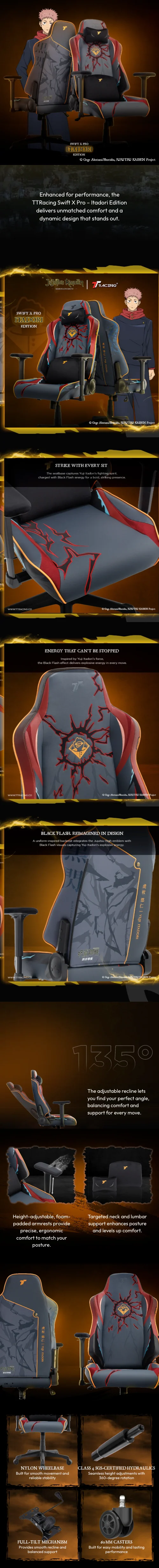 TTRacing Swift X Pro Gaming Chair - Itadori Edition