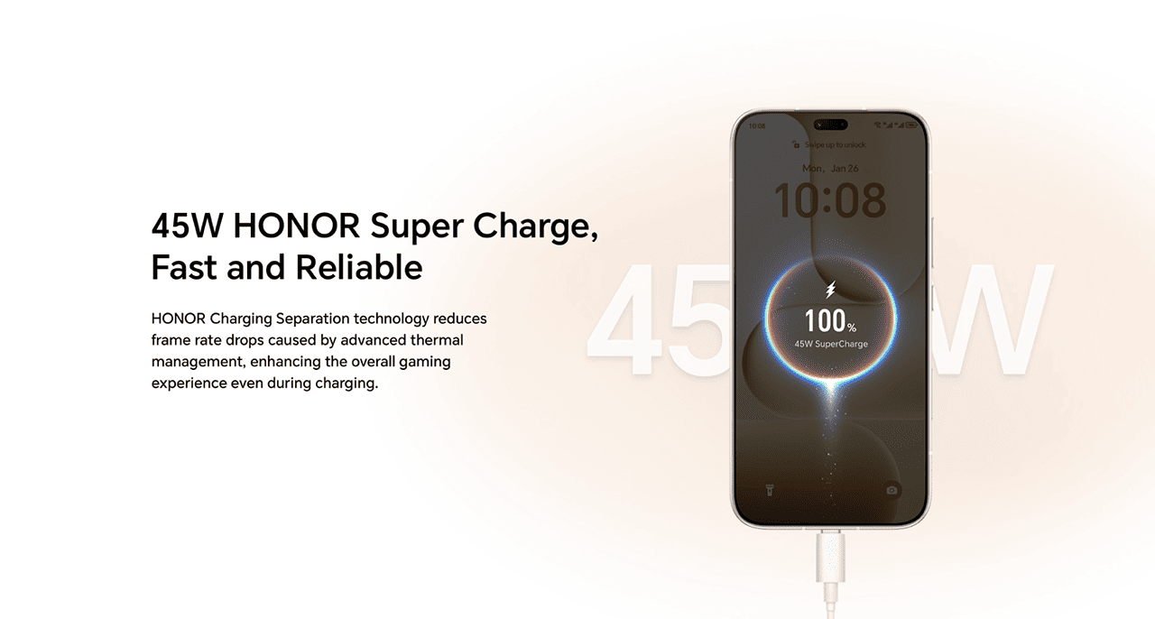45W HONOR Super Charge, Fast and Reliable
