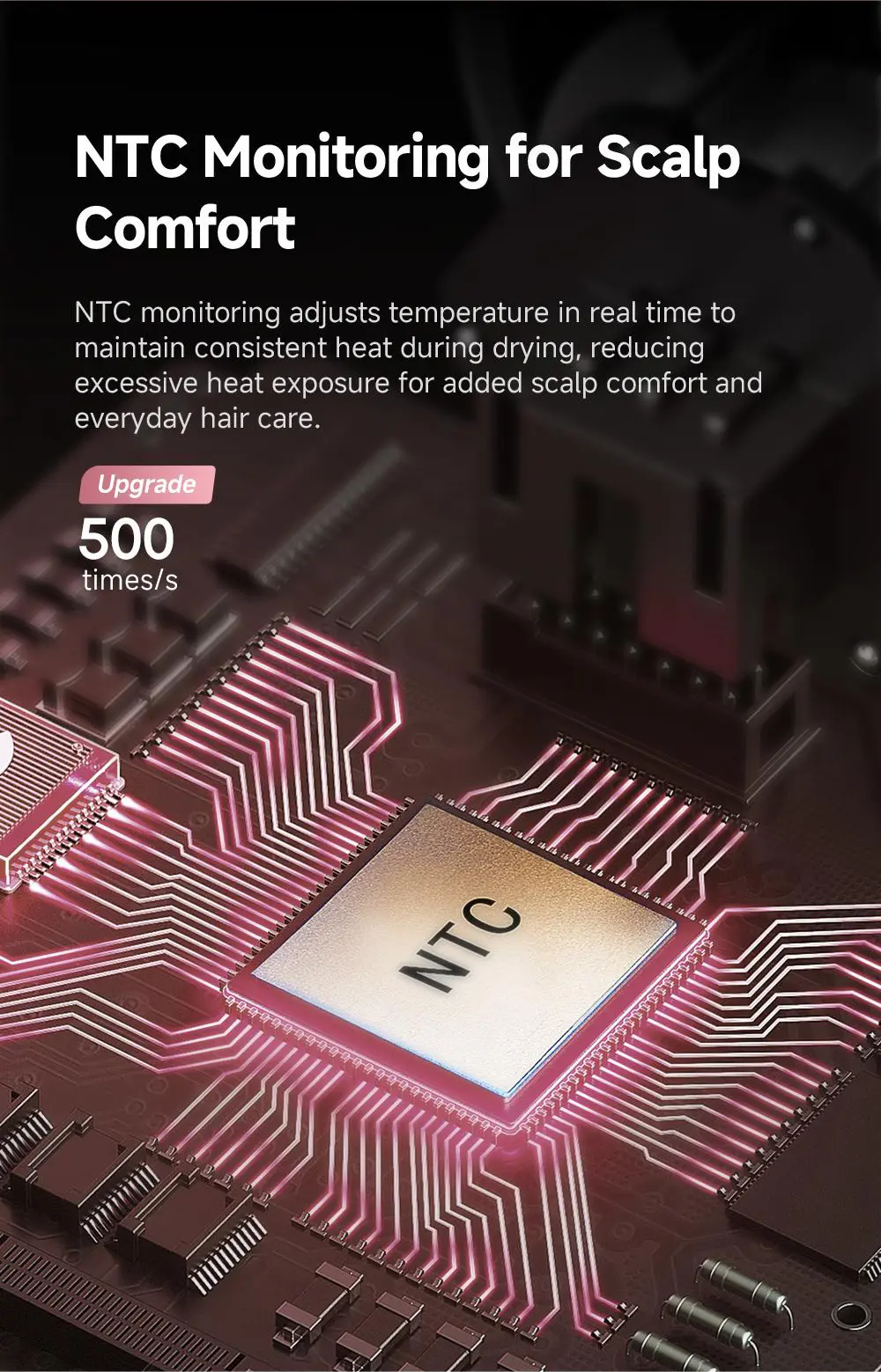 NTC Monitoring for Scalp Comfort
